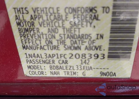 2015 Nissan Altima 2.5 S from USA, damaged, VIN 1N4AL3AP1FC208393